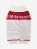 Pull Rayé à Col Rabattu Motif Feuilles et Flocon de Neige de Noël Style Graphique pour Animal Domestique - Blanc M