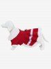 Pet's Christmas Bowknot Bell Holly Contrast Fur Piping Striped Buttons Turn-down Dress -  