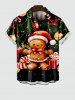 T-shirt Imprimé Cadeau de Noël avec Poches Grande Taille - Multi-A XL
