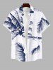 Costume D'habit de Grande Taille Imprimée de Cocotiers Sous les Tropiques pour la Plage - Blanc 