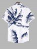 Costume D'habit de Grande Taille Imprimée de Cocotiers Sous les Tropiques pour la Plage - Blanc 