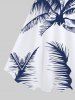 Costume D'habit de Grande Taille Imprimée de Cocotiers Sous les Tropiques pour la Plage - Blanc 