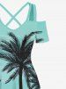 Contrastant Imprimé Cocotier Grande Taille pour la Plage - Multi-A 