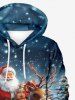 Plus Size Christmas Tree Light Elk Santa Claus Snowflake Ombre Galaxy Print Pocket Pullover Long Sleeves Hoodie For Men -  