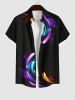 Tenue de Plage Tendance à Imprimé Pluie D'Etoiles Brillantes Grande-Taille pour Couples - Noir 