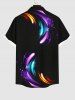 Tenue de Plage Tendance à Imprimé Pluie D'Etoiles Brillantes Grande-Taille pour Couples - Noir 