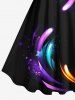 Tenue de Plage Tendance à Imprimé Pluie D'Etoiles Brillantes Grande-Taille pour Couples - Noir 