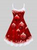 Tenue Contrastante Imprimé Flocon de Neige et Boules de Noël Grande Taille pour Couples - Rouge 