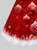 Tenue Contrastante Imprimé Flocon de Neige et Boules de Noël Grande Taille pour Couples - Rouge 