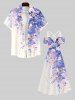 Plus Size Watercolor Flowers Leaf Print Cold Shoulder Crisscross Hawaii Maxi Dress -  