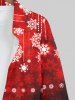 Plus Size Christmas Snowflake Tassel Ombre Print Buttons Pocket Long Sleeve Shirt For Men -  