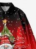 Chemise Manches Longues à Imprimé Sapins Flocons de Neige et Père Noël Grande-Taille pour Hommes - Rouge 7XL