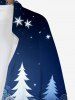 Plus Size Christmas Tree Snowflake Ombre Galaxy Print Button Long Sleeves Shirt For Men -  