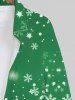 Chemise Boutonnée Sapin de Noël et Flocon de Neige Imprimés de Grande Taille à Paillettes - Vert 4XL