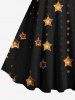 Robe Ligne A Etoile Brillante Imprimée de Noël de Grande Taille - Noir S