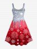 Plus Size Christmas Snowflake Sparkling Sequin Paint Drop 3D Print Tank Dress -  