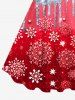 Plus Size Christmas Snowflake Sparkling Sequin Paint Drop 3D Print Tank Dress -  