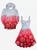 Plus Size Christmas Snowflake Sparkling Sequin Paint Drop 3D Print Tank Dress -  