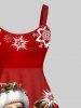Robe Débardeur Flocon de Neige et Père Noël Imprimés de Grande Taille - Rouge L