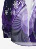 Chemise Manches Longues à Imprimé Sapins de Noël et Boutons avec Poche Grande-Taille pour Hommes - Pourpre  8XL