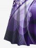 Plus Size Christmas Snowflake Curve Light Beam Ombre Print Cold Shoulder Crisscross Maxi Dress -  