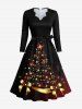 Christmas Tree Star Bowknot Glitter 3D Print Plus Size Matching Outfit For Couples -  