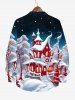 Chemise Manches Longues avec Boutons et à Imprimé Sapins de Noël et Etoiles dans la Galaxie Grande-Taille pour Hommes - Multi-A XL