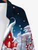 Chemise Manches Longues avec Boutons et à Imprimé Sapins de Noël et Etoiles dans la Galaxie Grande-Taille pour Hommes - Multi-A XL