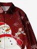 Plus Size Christmas Tree Light Snowman Snowflake Print Ombre Button Long Sleeves Shirt For Men -  
