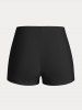 Plus Size & Curve Butterfly Padded Boyleg Modest Tankini  Swimsuit -  