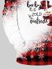 Plus Size Christmas Snowman Snowflake Plaid Colorblock Print Pocket Pocket Hoodie For Men -  