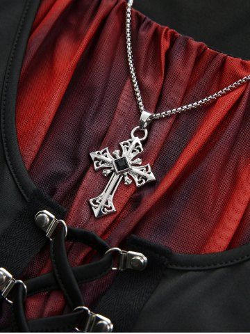 Plus Size Lace Up Cross Chain Ruched Ombre Ruffles Butterfly Sleeves Asymmetrical T-shirt