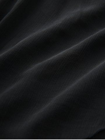 Plus Size Lace Up Cross Chain Ruched Ombre Ruffles Butterfly Sleeves Asymmetrical T-shirt