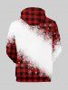 Tenue Trapèze à Carreaux avec Imprimé Bonhomme de Neige et Flocons de Neige de Noël Grande-Taille pour Couples - Rouge 