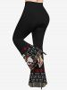 Christmas Hat Santa Claus Leopard Plaid Print Plus Size Matching Set -  