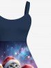Christmas Tree Cat Sled Galaxy Tie Dye Star Print Plus Size Matching Outfit For Couples -  