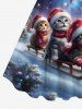 Christmas Tree Cat Sled Galaxy Tie Dye Star Print Plus Size Matching Outfit For Couples -  