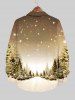 Chemise Manches Longues à Imprimé Sapins de Noël et Flocons de Neige Grande-Taille pour Hommes - Multi-A 5XL