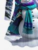 Plus Size Christmas Tree Snow Snowman Glitter Moon Ombre Galaxy Print Long Sleeves T-shirt -  