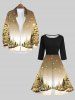 Christmas Snowflake Tree Forest Printed Ombre 50's Vintage Midi Dress -  