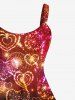 Robe Ligne A Cœur Galaxie Imprimée de Noël de Grande Taille à Paillettes - Multi-F L