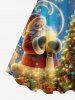 Robe Ligne A Etoile Sapin de Noël Galaxie Imprimés de Grande Taille à Paillettes - Multi-A 1X