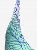 Plus Size Ethnic Printed Ombre O-ring Padded Three Piece Skirt Tankini Swimsuit -  