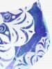 Plus Size Ethnic Printed Ombre O-ring Padded Three Piece Skirt Tankini Swimsuit -  