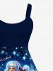 Robe Etoile Chat et Traîneau Imprimés de Noël de Grande Taille à Paillettes - Multi-A 1X