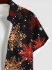 Plus Size Christmas Snowflake Glitter 3D Print Buttons Pocket Shirt For Men -  