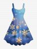 Christmas Snowflake Glitter Ombre Galaxy Print Plus Size Matching Set For Couples -  
