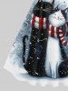 Ensemble Écharpe Assortis Imprimé Chat de Noël Grande Taille pour Couple - Multi-A 