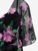 Plus Size Underwire Floral Tankini Swimsuit With Cover Up Set -  