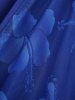 Robe Fleur Imprimée Tressée Panneau en Maille de Grande Taille avec Poche - Bleu profond 1X | US 14-16